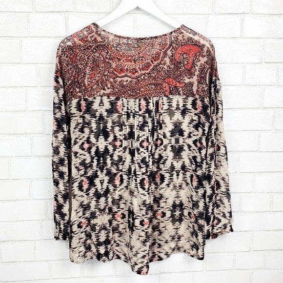 Plenty By Tracy Reese Ikat Pintuck Tunic Sz XS - Picture 5 of 6